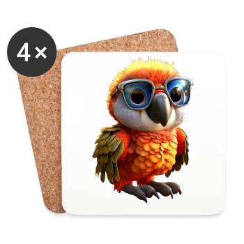 Parrot Macaw Parakeet Cockatoo Parrot Cute Parrots - Coasters (set of 4) - white - Front