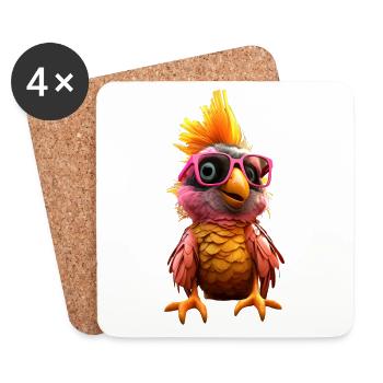 Parrot Macaw Parakeet Cockatoo Parrot Cute Parrots - Coasters (set of 4) - white - Front