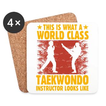 This is what world class taekwondo instructor - Coasters (set of 4) - white - Front