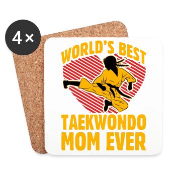 La meilleure maman taekwondo du monde - Dessous de verre (lot de 4) - blanc - Devant