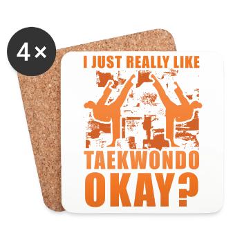 J’aime vraiment le taekwondo, d’accord ? - Dessous de verre (lot de 4) - blanc - Devant