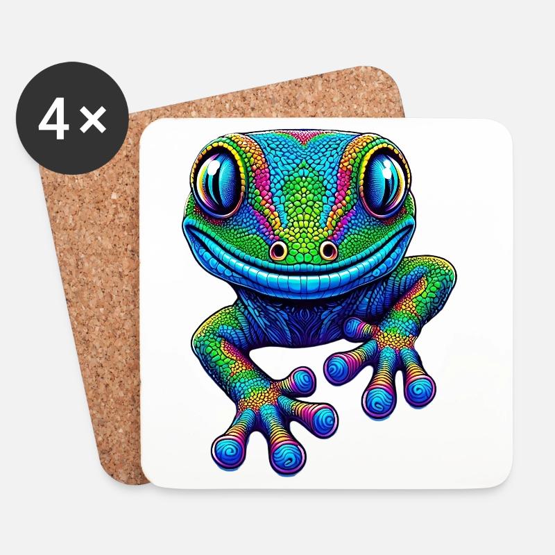 Gecko - Untersetzer (4er-Set) - Weiß