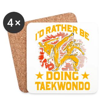 Je préférerais faire du taekwondo - Dessous de verre (lot de 4) - blanc - Devant
