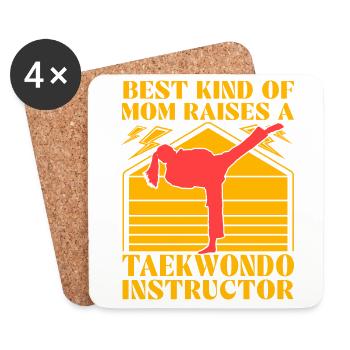 Le meilleur type de maman élève un instructeur de taekwondo - Dessous de verre (lot de 4) - blanc - Devant