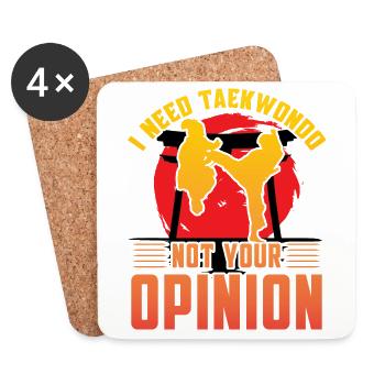 Ich brauche Taekwondo, nicht deine Meinung - Untersetzer (4er-Set) - Weiß - Vorne