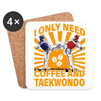 I only need Coffee and Taekwondo - Coasters (set of 4) - white - Front