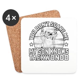 tu ne me fais pas peur mon fils connaît le taekwondo - Dessous de verre (lot de 4) - blanc - Devant