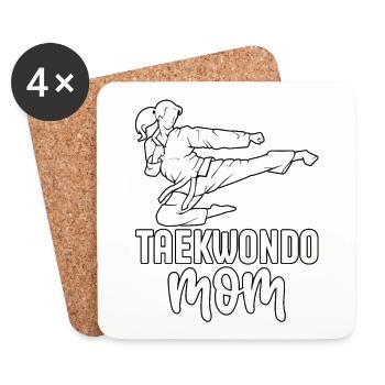 Taekwondo-Mutter - Untersetzer (4er-Set) - Weiß - Vorne
