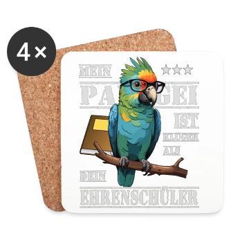 My parrot is smarter... - Coasters (set of 4) - white - Front