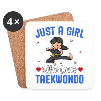 Just a Girl who loves Taekwondo - Coasters (set of 4) - white - Front
