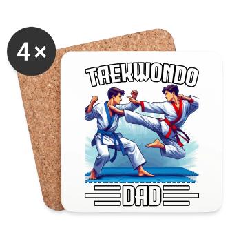 Taekwondo-Vater - Untersetzer (4er-Set) - Weiß - Vorne