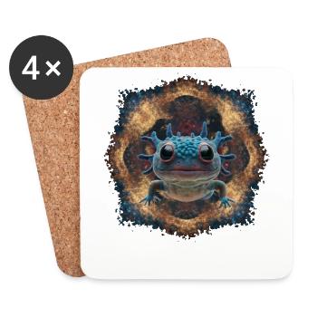 Axolotl - Untersetzer (4er-Set) - Weiß - Vorne