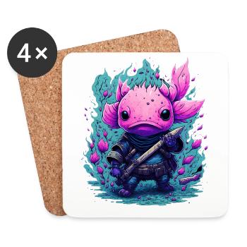 Axolotl - Dessous de verre (lot de 4) - blanc - Devant