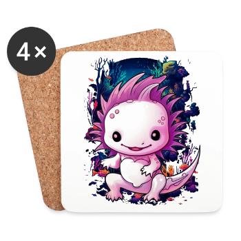 Axolotl - Dessous de verre (lot de 4) - blanc - Devant