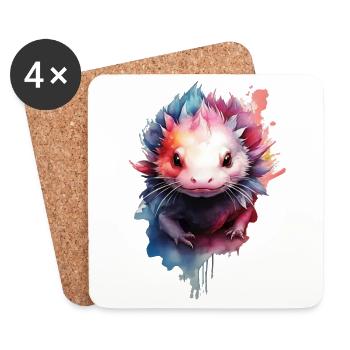 Axolotl - Dessous de verre (lot de 4) - blanc - Devant