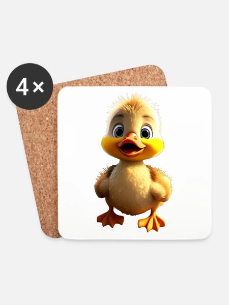 Ente Süße Baby Ente Küken Entenküken Entlein Enten - Untersetzer (4er-Set) - Weiß
