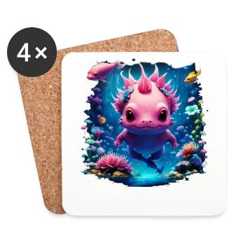 Axolotl - Coasters (set of 4) - white - Front