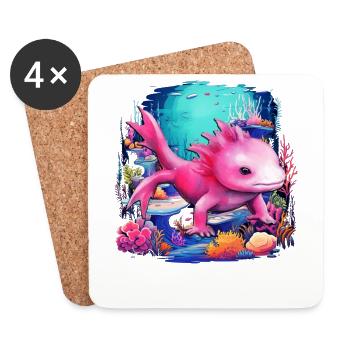 Axolotl - Dessous de verre (lot de 4) - blanc - Devant