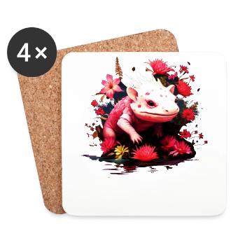 Axolotl - Dessous de verre (lot de 4) - blanc - Devant