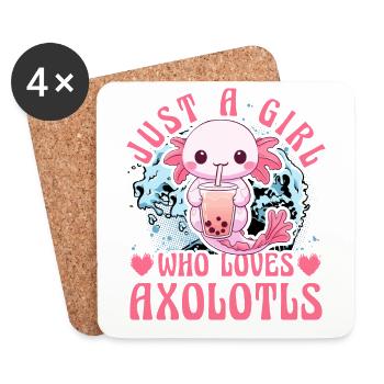 Nur ein Mädchen, das Axolotl liebt - Untersetzer (4er-Set) - Weiß - Vorne