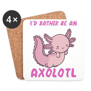 Ich wäre lieber ein Axolotl - Untersetzer (4er-Set) - Weiß - Vorne