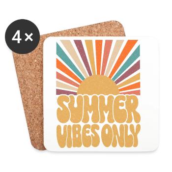 Nur Sommer-Vibes - Untersetzer (4er-Set) - Weiß - Vorne