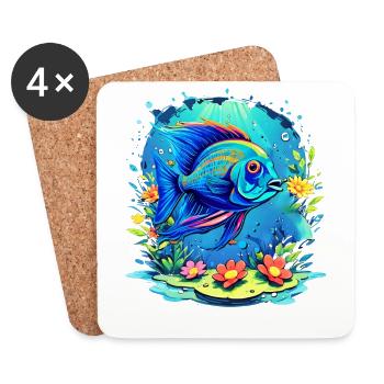 Angelfish - Dessous de verre (lot de 4) - blanc - Devant