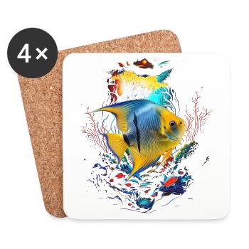 Angelfish - Dessous de verre (lot de 4) - blanc - Devant