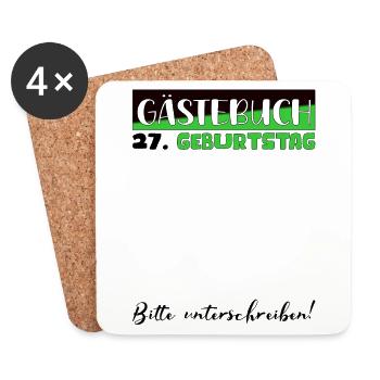 27 Birthday Gift Women's Decoration Men's Guestbook - Coasters (set of 4) - white - Front