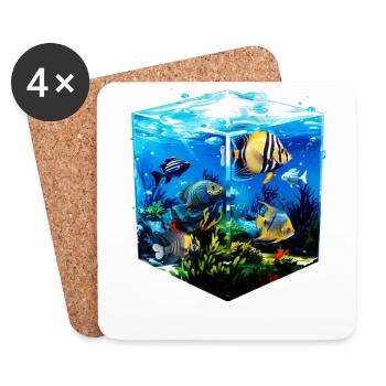 Angelfish - Dessous de verre (lot de 4) - blanc - Devant
