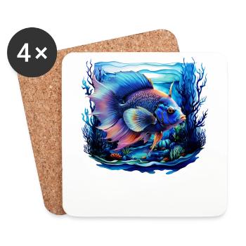 Angelfish - Dessous de verre (lot de 4) - blanc - Devant