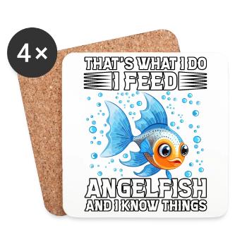 C’est ce que je fais, je nourris des poissons-anges et je sais quelque chose - Dessous de verre (lot de 4) - blanc - Devant