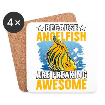 Parce que les poissons-anges sont vraiment géniaux - Dessous de verre (lot de 4) - blanc - Devant