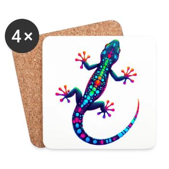 Gecko - Dessous de verre (lot de 4) - blanc - Devant