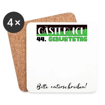 44th birthday gift women's decoration men's guest book - Coasters (set of 4) - white - Front