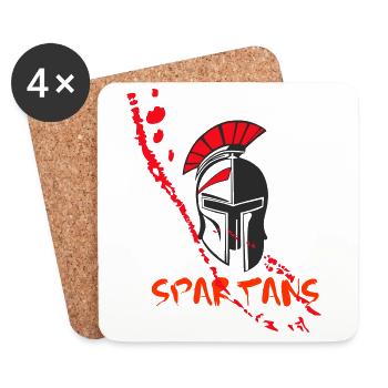Helm Sparta und Blut 6 - Untersetzer (4er-Set) - Weiß - Vorne