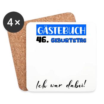 Guestbook Decoration Men Men's 46th Birthday Tshirt - Coasters (set of 4) - white - Front