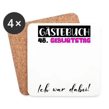 48 Birthday Gift Women's Decoration Women's Guestbook - Coasters (set of 4) - white - Front