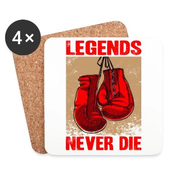 Legends never die Boxing - Coasters (set of 4) - white - Front