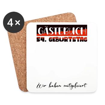 54 Birthday Gift Women's Decoration Men's Guestbook - Coasters (set of 4) - white - Front