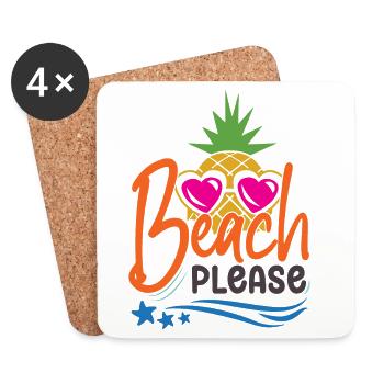 Strand bitte - Untersetzer (4er-Set) - Weiß - Vorne
