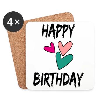 60. 60 JAHRE. 60-JÄHRIGES JUBILÄUM. 60. GEBURTSTAG. - Untersetzer (4er-Set) - Weiß - Vorne