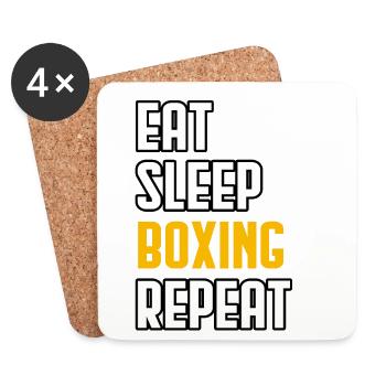 Mangez dormir Boxe Répétez - Dessous de verre (lot de 4) - blanc - Devant