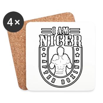 Je suis plus gentil après la boxe - Dessous de verre (lot de 4) - blanc - Devant