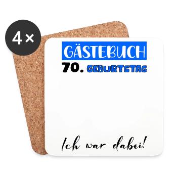 Guestbook Decoration Men Men's 70th Birthday Tshirt - Coasters (set of 4) - white - Front