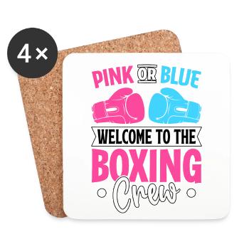 Rose ou bleu bienvenue dans l’équipe de boxe - Dessous de verre (lot de 4) - blanc - Devant