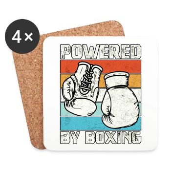 Propulsé par la boxe - Dessous de verre (lot de 4) - blanc - Devant