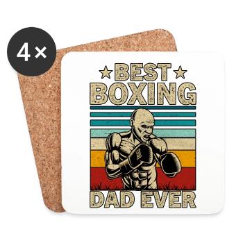 Bester Boxvater aller Zeiten - Untersetzer (4er-Set) - Weiß - Vorne