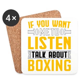 Wenn Sie möchten, dass ich zuhöre, sprechen Sie über Boxen - Untersetzer (4er-Set) - Weiß - Vorne