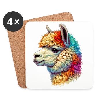 Alpaca - Coasters (set of 4) - white - Front